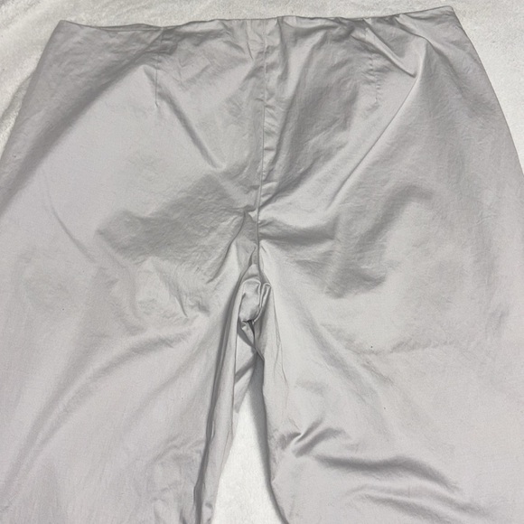 Women's 16 Brooks Brothers Pants cropped Light grey flat side zip stretch - Picture 4 of 5